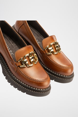 Mocassini in pelle verniciata - Cammello