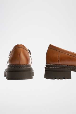 Mocassini in pelle verniciata - Cammello