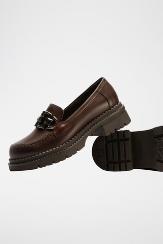 Mocassini in pelle verniciata - Marrone