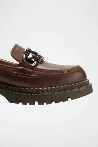 Mocassini in pelle verniciata - Marrone