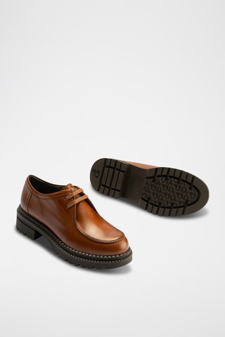 Stringate in pelle nappa - Cammello