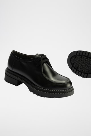 Stringate in pelle nappa - Nero