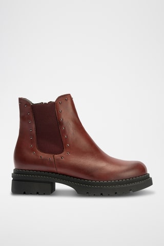 Bottines en cuir nappa - Bordeaux