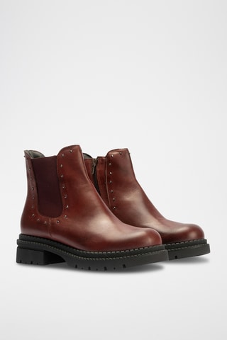 Bottines en cuir nappa - Bordeaux