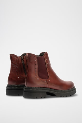 Bottines en cuir nappa - Bordeaux