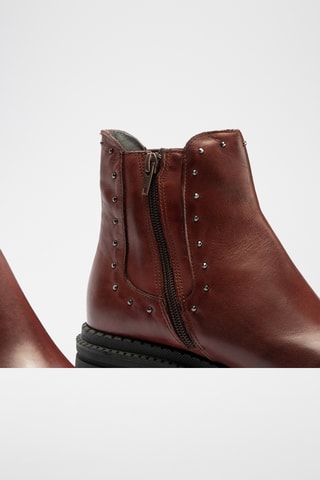 Bottines en cuir nappa - Bordeaux
