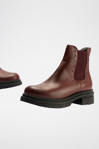 Bottines en cuir nappa - Bordeaux