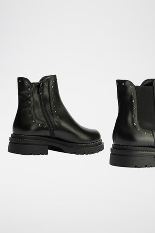 Bottines en cuir nappa - Noir