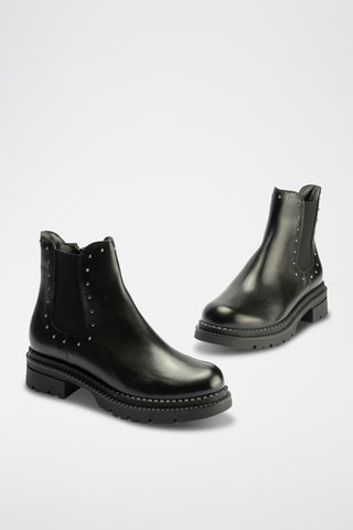 Bottines en cuir nappa - Noir