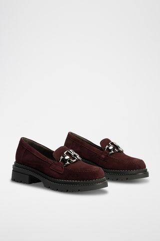 Mocassini in pelle scamosciata - Bordeaux