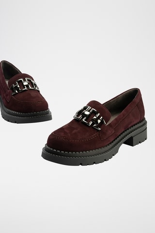 Mocassini in pelle scamosciata - Bordeaux