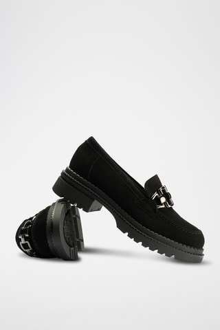 Mocassini in pelle scamosciata - Nero