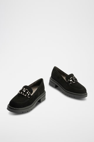 Mocassini in pelle scamosciata - Nero