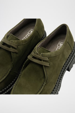 Stringate in pelle scamosciata - Kaki