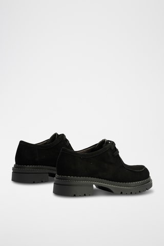 Stringate in pelle scamosciata - Nero