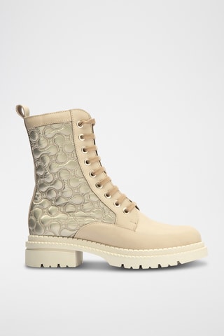 Bottines en cuir nappa - Beige