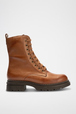 Bottines en cuir nappa - Camel