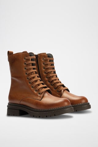 Bottines en cuir nappa - Camel