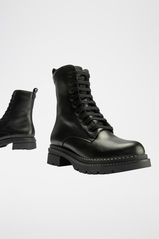 Bottines en cuir nappa - Noir