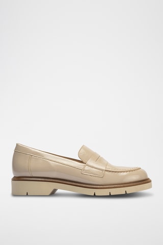 Mocassini in pelle verniciata - Beige