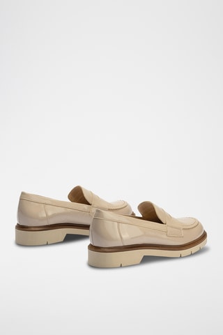 Mocassini in pelle verniciata - Beige