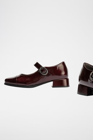 Babies à talons en cuir verni - Bordeaux