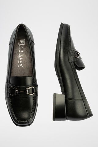 Mocassins à talons en cuir - Noir