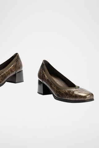 Escarpins en cuir verni - Marron