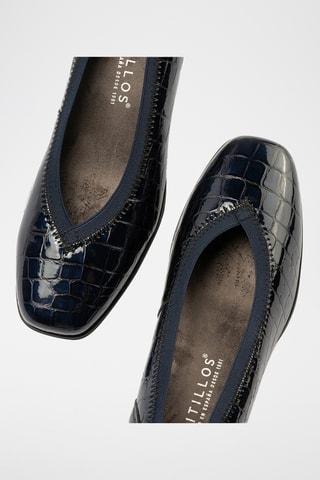 Escarpins en cuir verni - Bleu marine