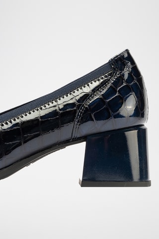 Escarpins en cuir verni - Bleu marine