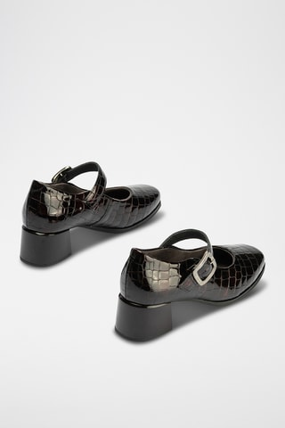 Babies à talons en cuir verni - Bordeaux