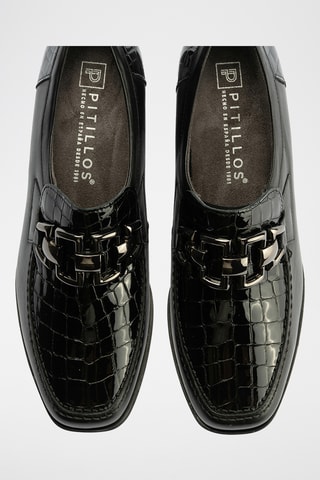 Mocassins à talons en cuir - Noir