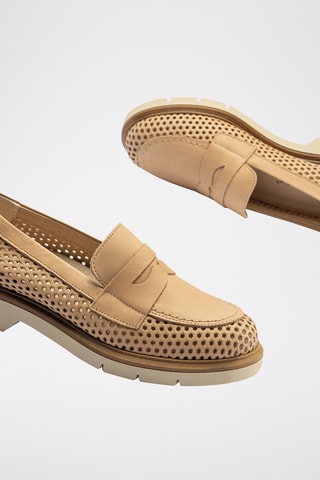 Mocassini in pelle nappa - Taupe