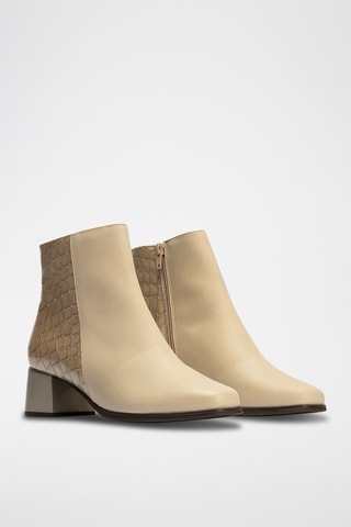 Bottines en cuir - Beige