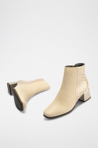 Bottines en cuir - Beige