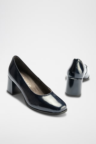 Escarpins en cuir verni - Bleu marine
