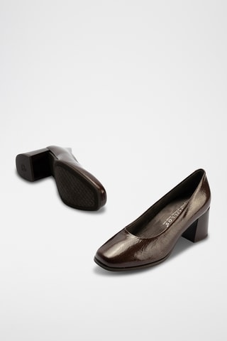 Escarpins en cuir verni - Marron