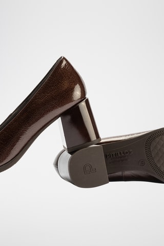 Escarpins en cuir verni - Marron