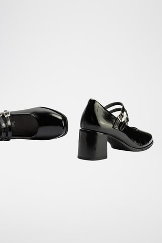 Babies à talons en cuir verni - Noir
