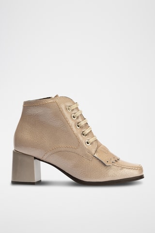 Bottines en cuir verni - Beige