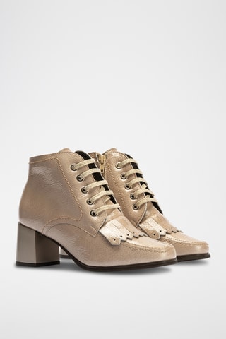Bottines en cuir verni - Beige