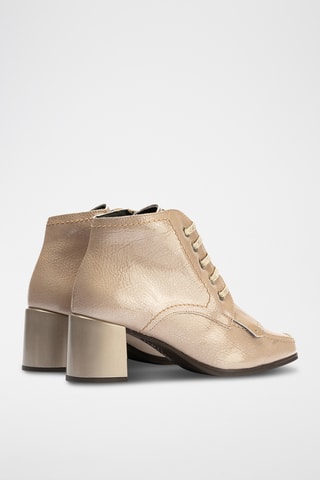 Bottines en cuir verni - Beige