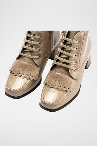 Bottines en cuir verni - Beige