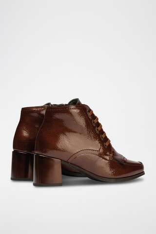 Bottines en cuir verni - Marron foncé