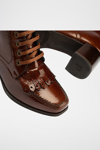 Bottines en cuir verni - Marron foncé