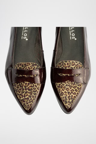 Mocassini in pelle verniciata - Bordeaux e marrone chiaro