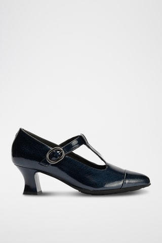 Babies en cuir - Bleu marine