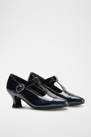 Babies en cuir - Bleu marine