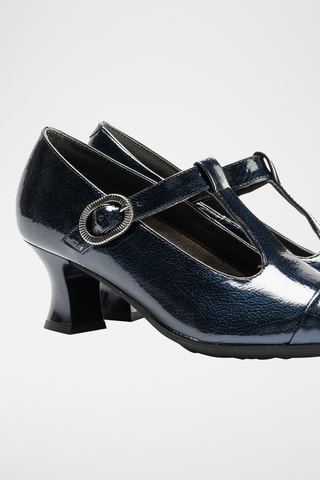Babies en cuir - Bleu marine