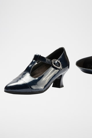 Babies en cuir - Bleu marine